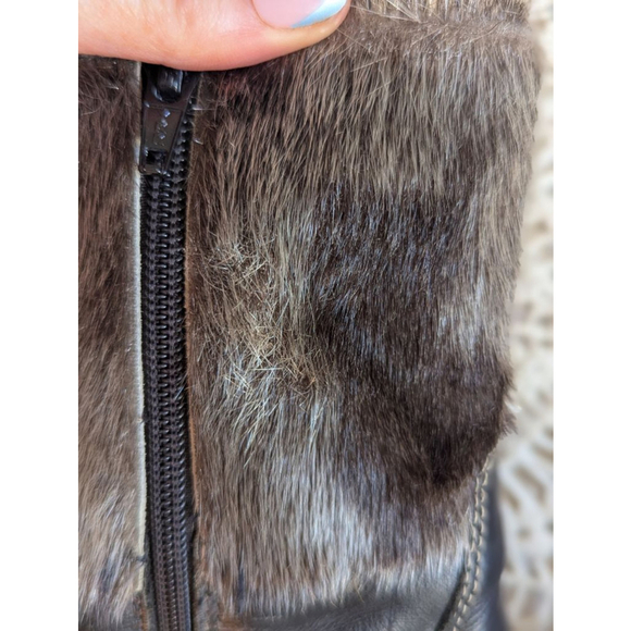 BILODEAU | Leather Winter Ankle Boots With Seal Fur Trim Size 9.5 - Picture 9 of 13
